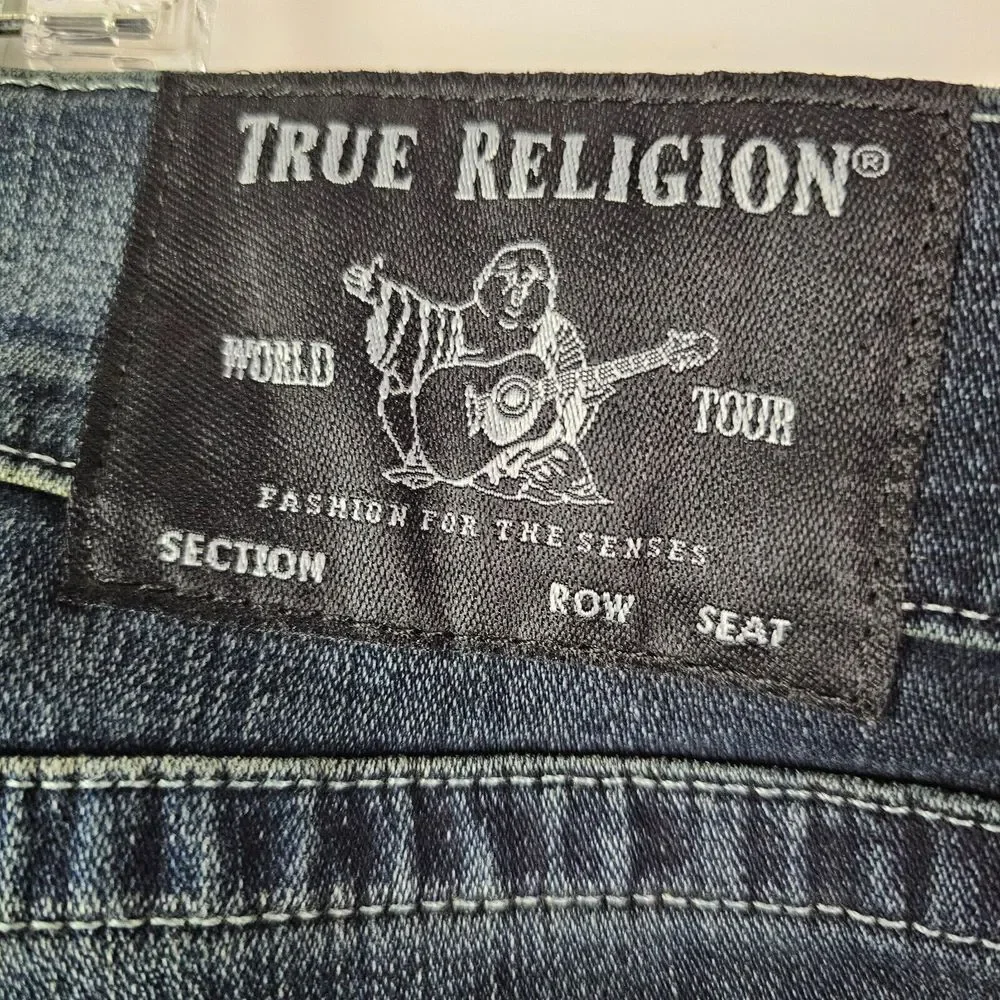 True Religion‎ Mens Rocco Relaxed Skinny Jeans Size 46 Blue Dark Wash
